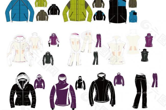 服装设计图之滑雪服图片