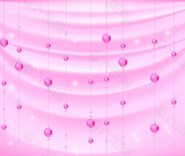粉色珠帘移门图片