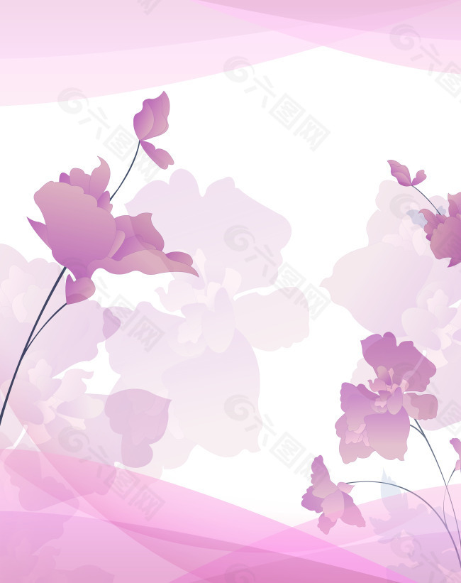 梦幻朦胧粉色花朵