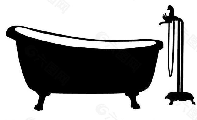 浴缸矢量图图片