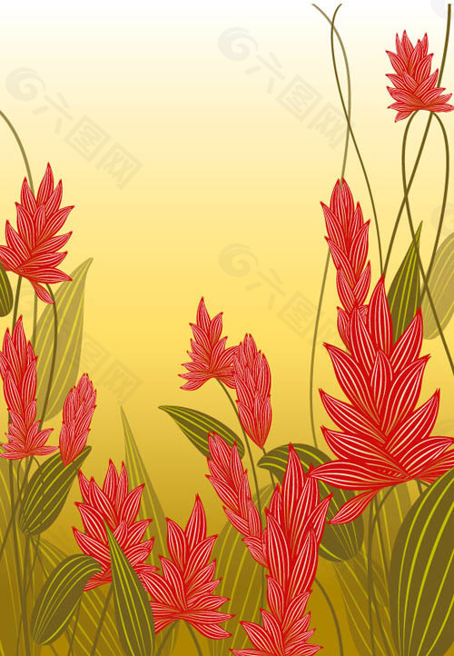 红叶植物背景图