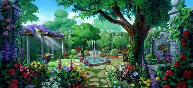 动漫花园背景素材图片