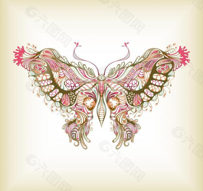 蝴蝶花纹矢量素材图片