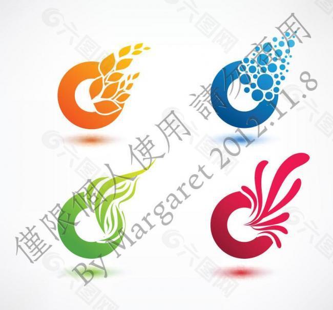 圆形飞花设计logo图片