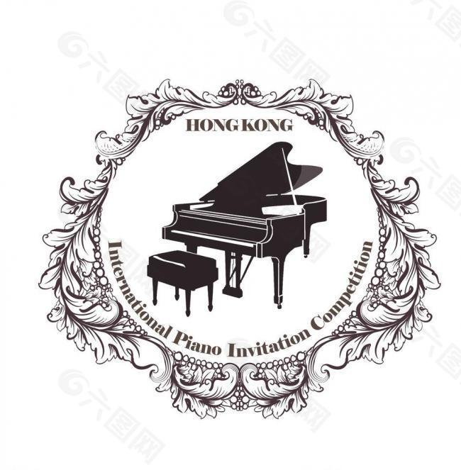 钢琴logo psd图片