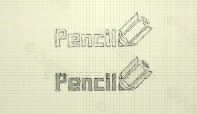 铅笔素描logo设计图片