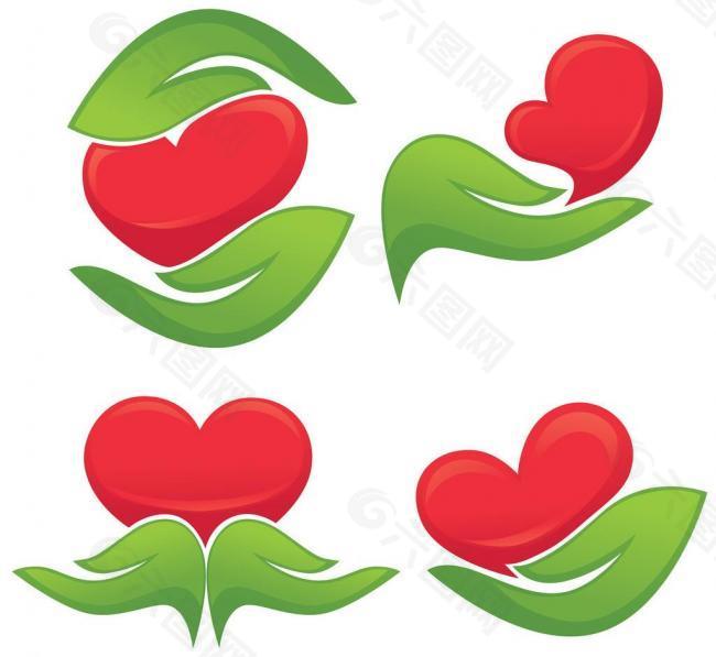 手形红心logo图标图片
