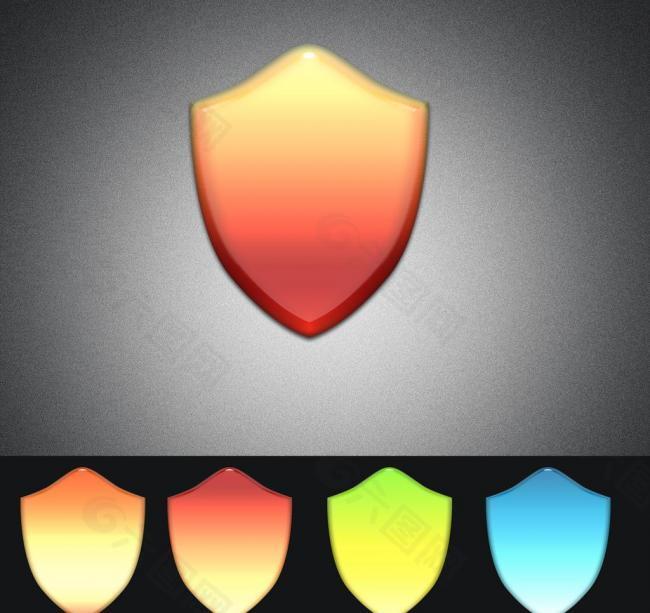 盾牌水晶 logo 设计图片