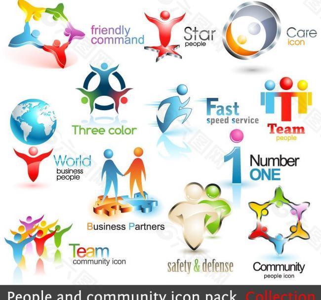 团队人物企业logo设计图片