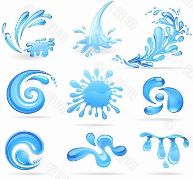 蓝色水珠水滴水花logo图片