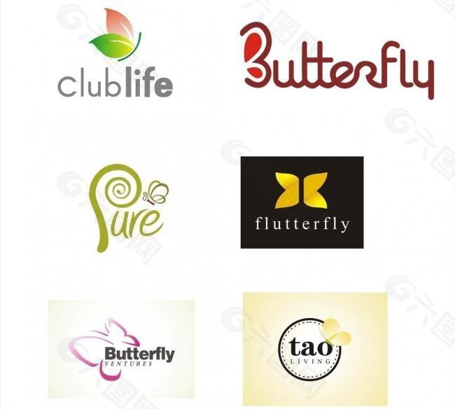 矢量蝴蝶logo图片