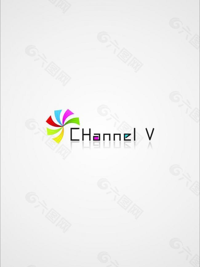 channel v 标志设计 logo图片