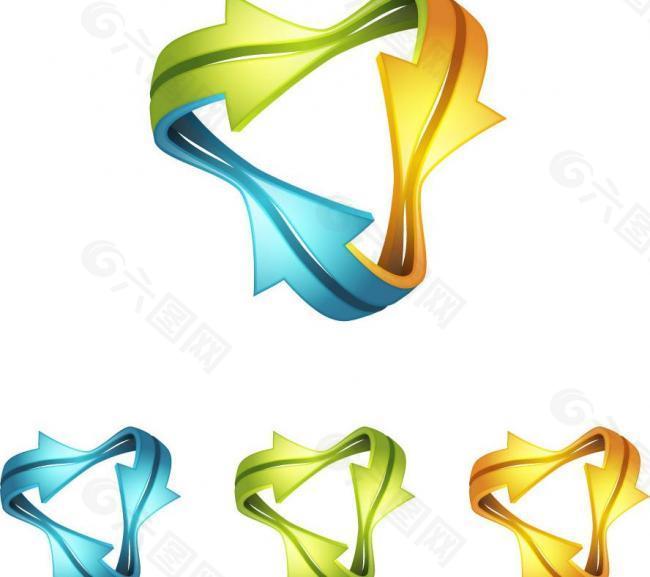 动感线条箭头 企业logo设计图片