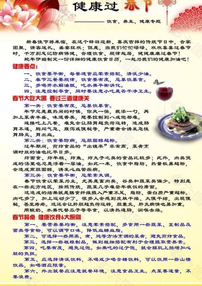 春节健康饮食常识彩页图片