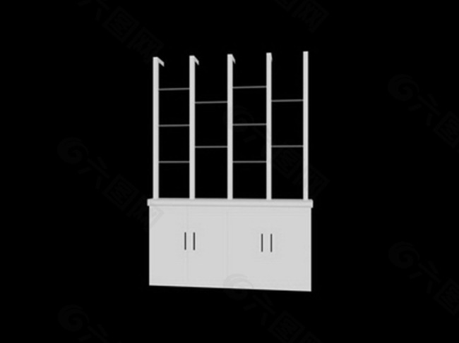 无顶棚敞开式3D酒柜模型库