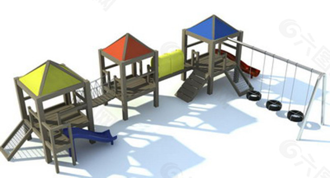 3D沙滩休闲设施模型