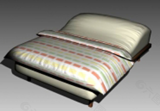极具家庭温馨感的大床3D模型下载