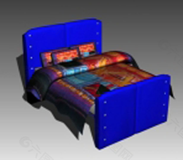 蓝色的另类床3D模型下载