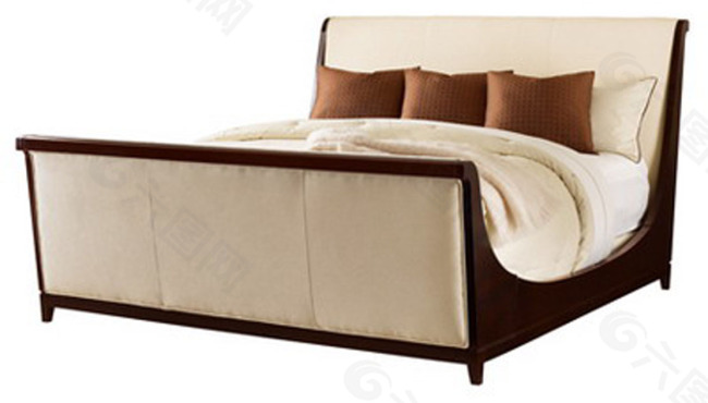 欧式温馨朴实的床3D模型1款