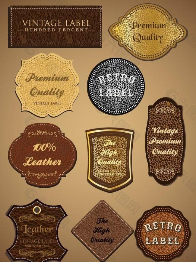 皮革标签商标图片