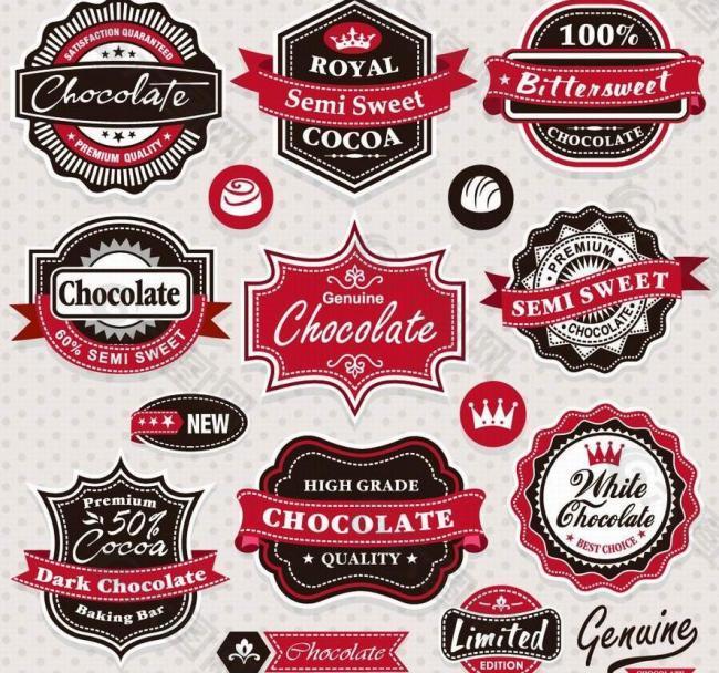 巧克力徽章标签图片