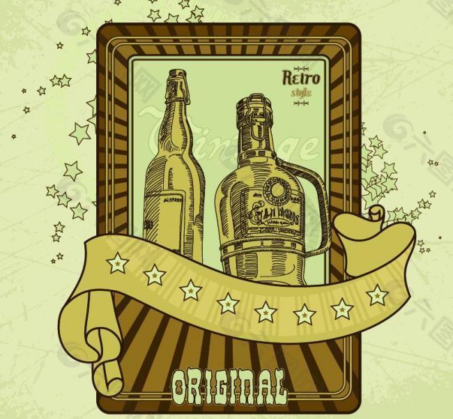老式啤酒标签图片
