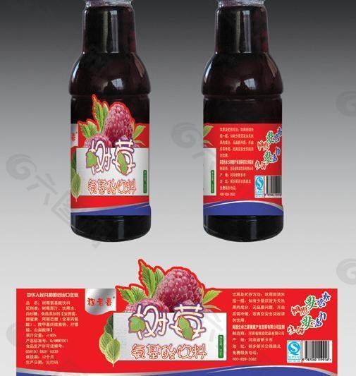 树莓饮料标签包装图片