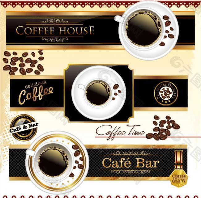 咖啡背景 咖啡标签图片