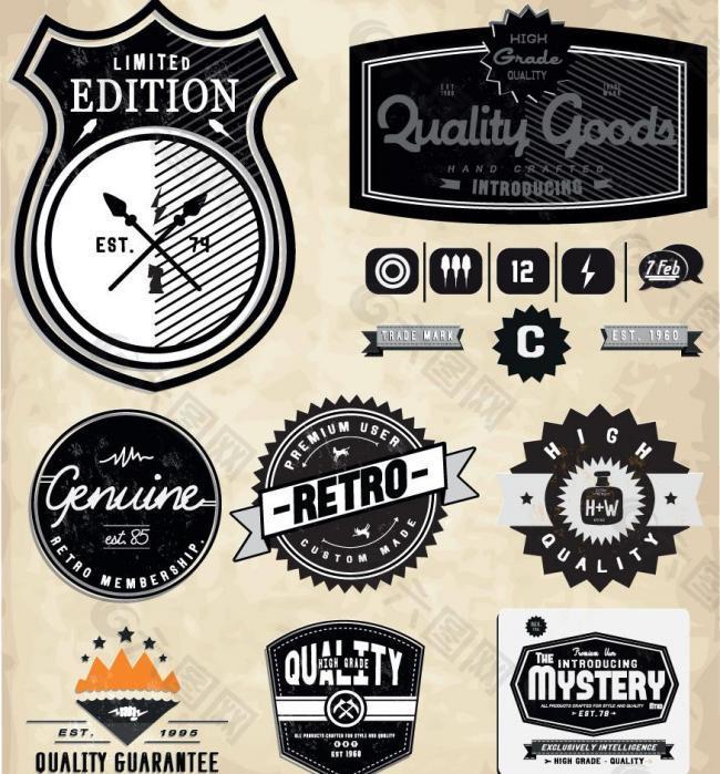 怀旧标签贴纸图片