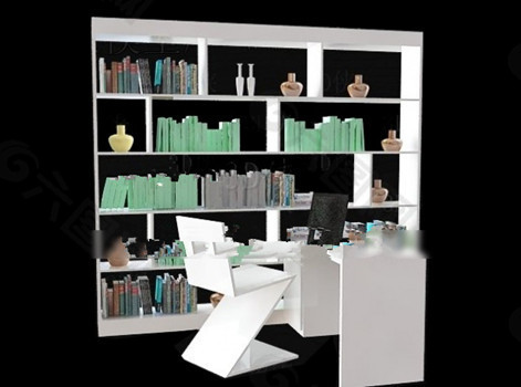 书房大气设计3d模型