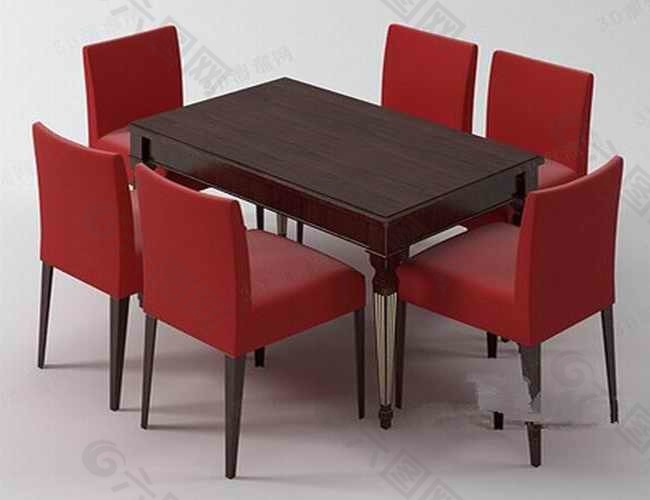 红色家庭椅子模型