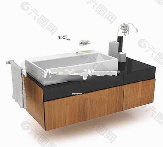 卫生间洗手池3d模型