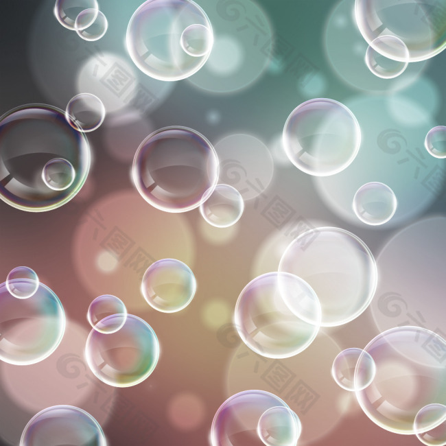 五彩缤纷的透明气泡