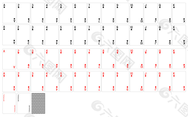 扑克牌标准尺寸模板