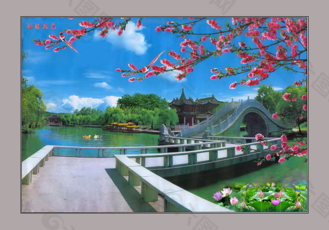 杭州西湖断桥风景
