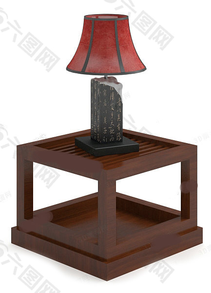 中式台灯模型
