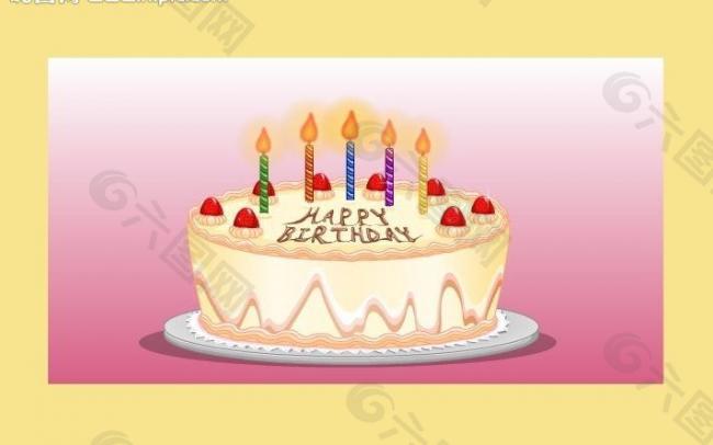 生日蛋糕动画图片
