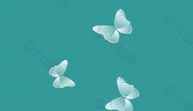 白色蝴蝶飞舞动画素材图片