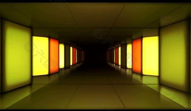 灯光走廊视频素材图片