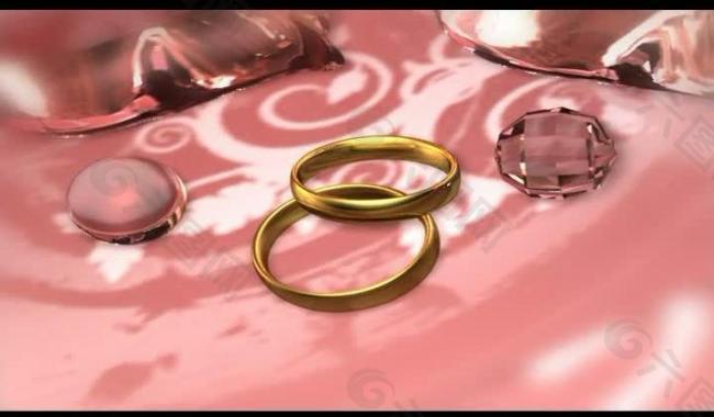 婚礼婚庆金戒指视频图片