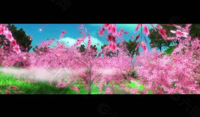 春色桃园舞台背景视频图片