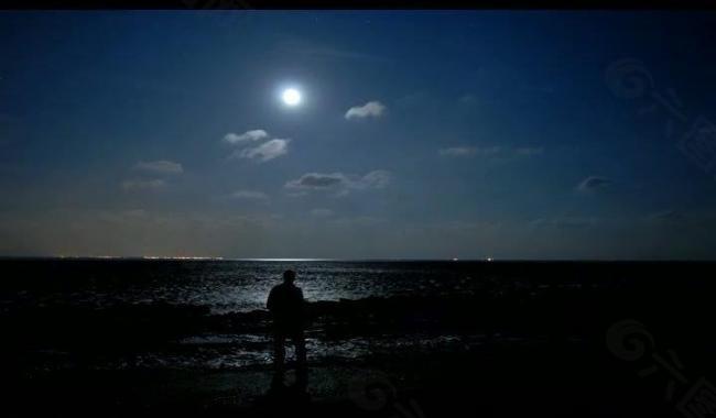 夜色明月风景画视频图片
