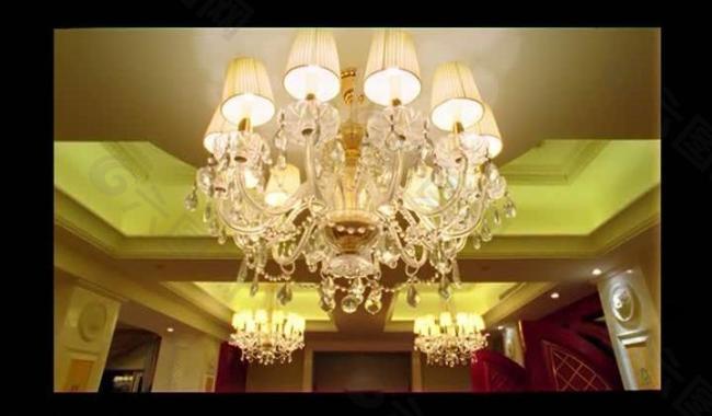 典雅水晶灯饰视频素材图片
