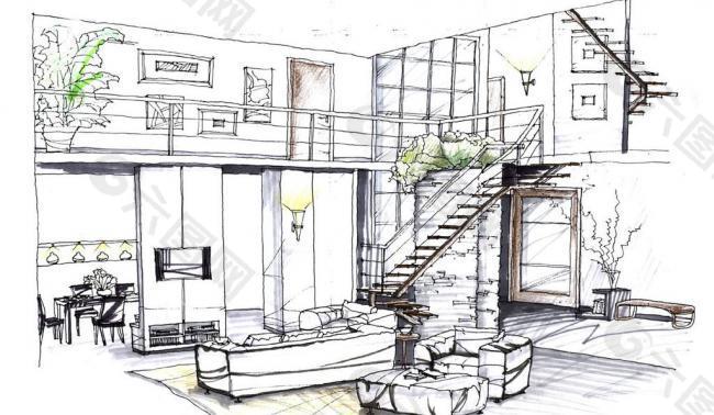 室内设计手绘效果图图片