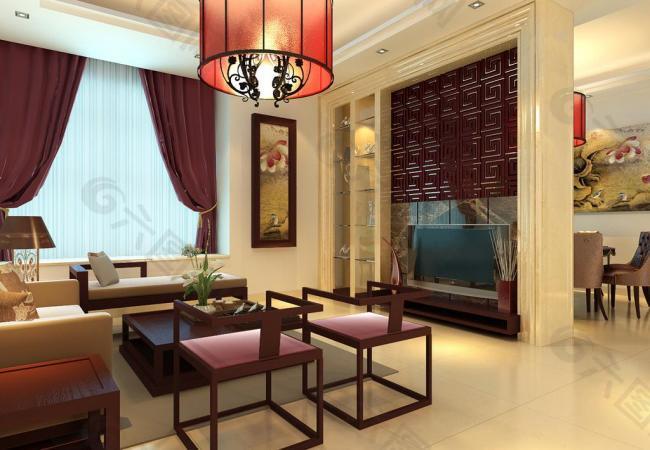 汕尾碧桂园现代中式客厅图片