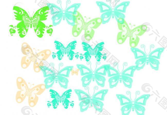 漂亮的蝴蝶花纹笔刷图片