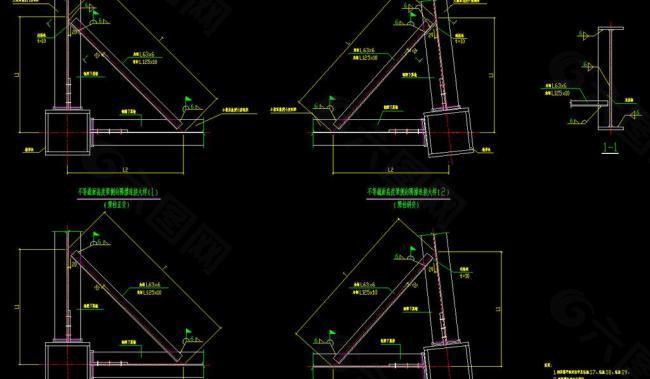 钢结构工程 隅撑连接标准图片