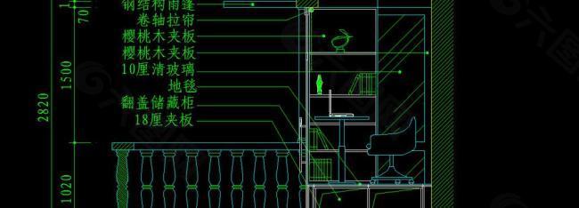 现代阳台立体图1图片