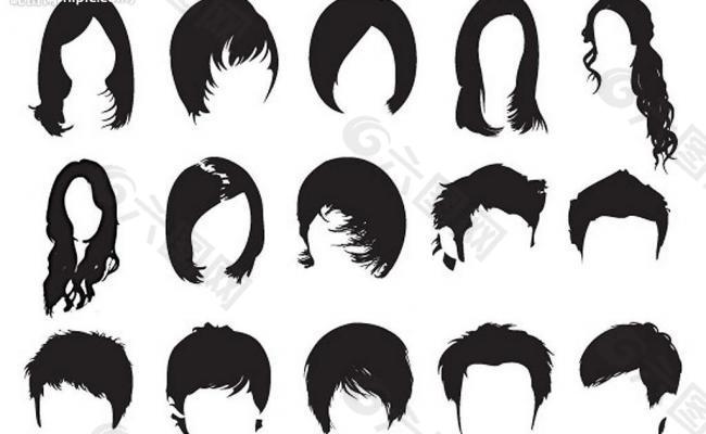 男性和女性头发photoshop笔刷图片