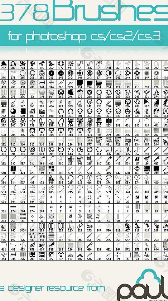 378款ps常用笔刷合集图片